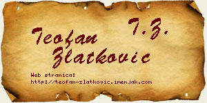 Teofan Zlatković vizit kartica